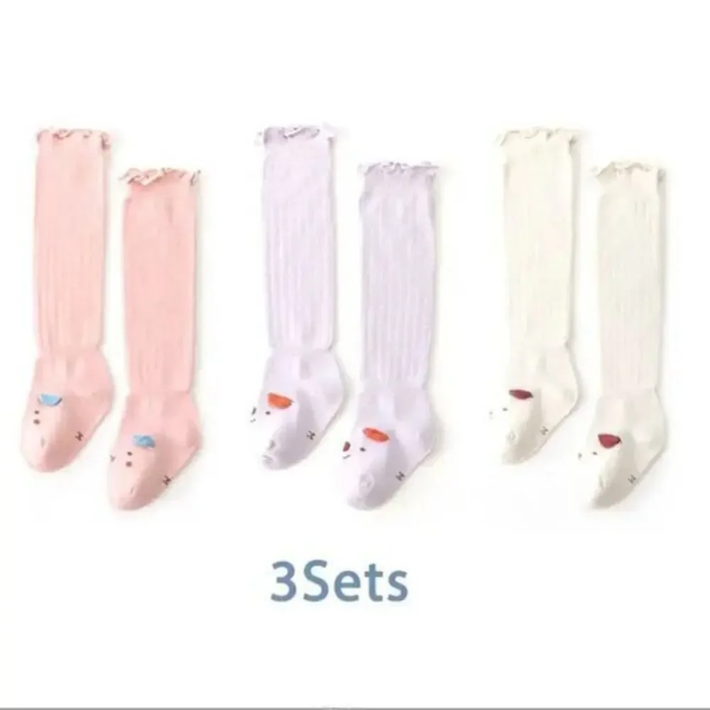 New 3 pair high knee socks toddler girl 1-3 years